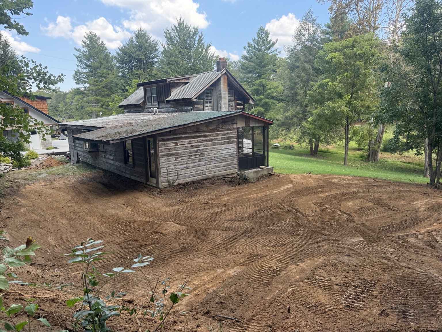 Grade work around a house